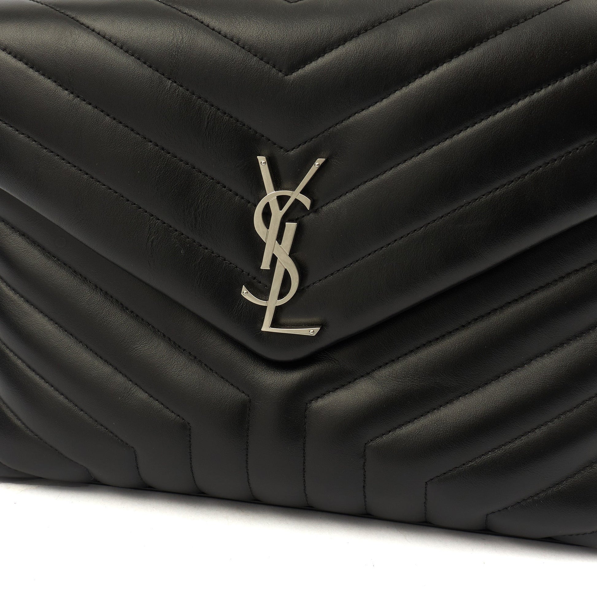 Saint Laurent Shoulder Bag Lou Lou - Medium in Black, Leather — Side View