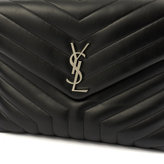 Saint Laurent Shoulder Bag Lou Lou - Medium in Black, Leather — Side View
