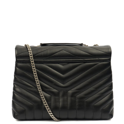 Saint Laurent Shoulder Bag Lou Lou - Medium in Black, Leather — Top View