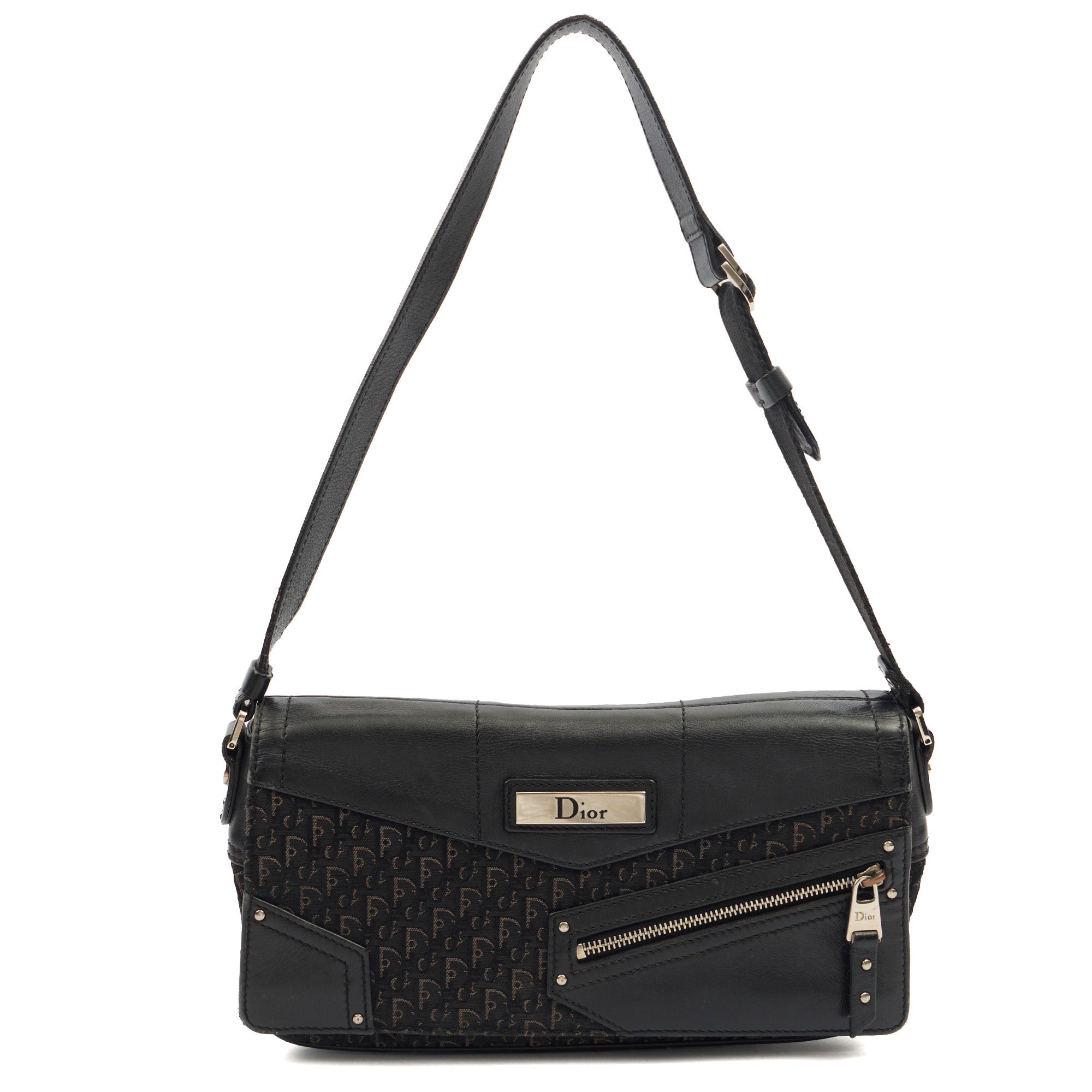 Christian Dior Shoulder Bag Street Chic Hobo - Mini in Black, Leather — Front View