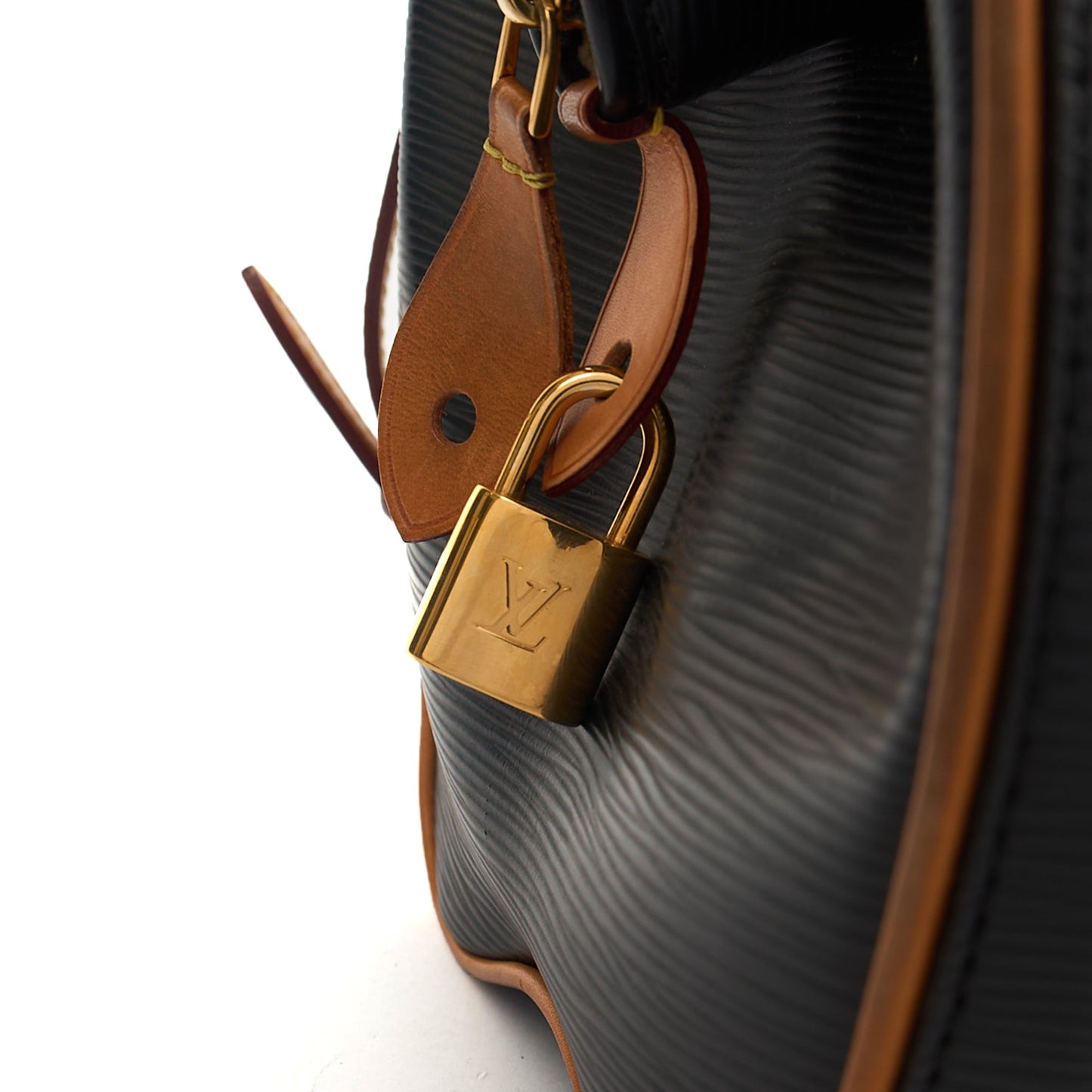 Louis Vuitton Top Handle Doc bag in Black, Epi Leather — Detail View