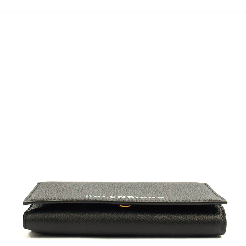 Balenciaga Cross Body Gossip Wallet On Chain in Black, Veau (Calfskin) — Detail View
