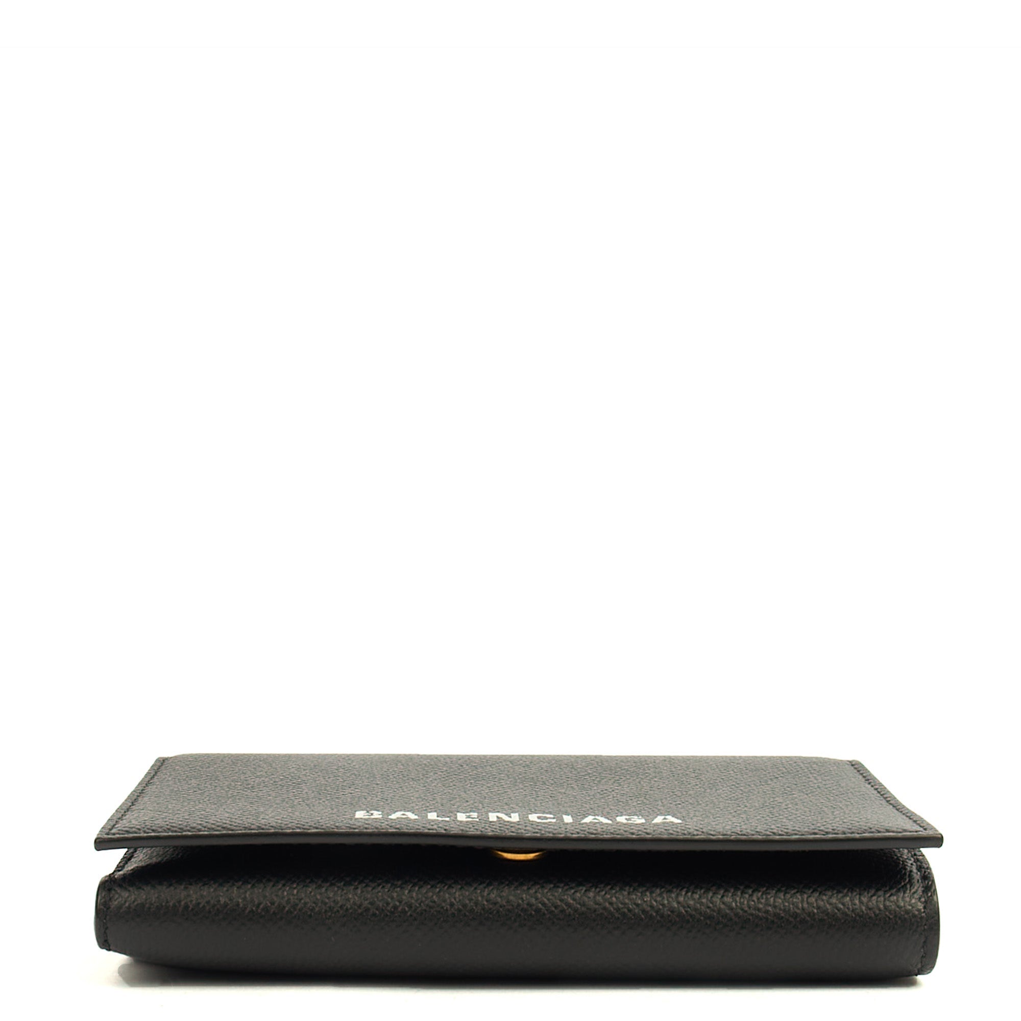 Balenciaga Cross Body Gossip Wallet On Chain in Black, Veau (Calfskin) — Detail View