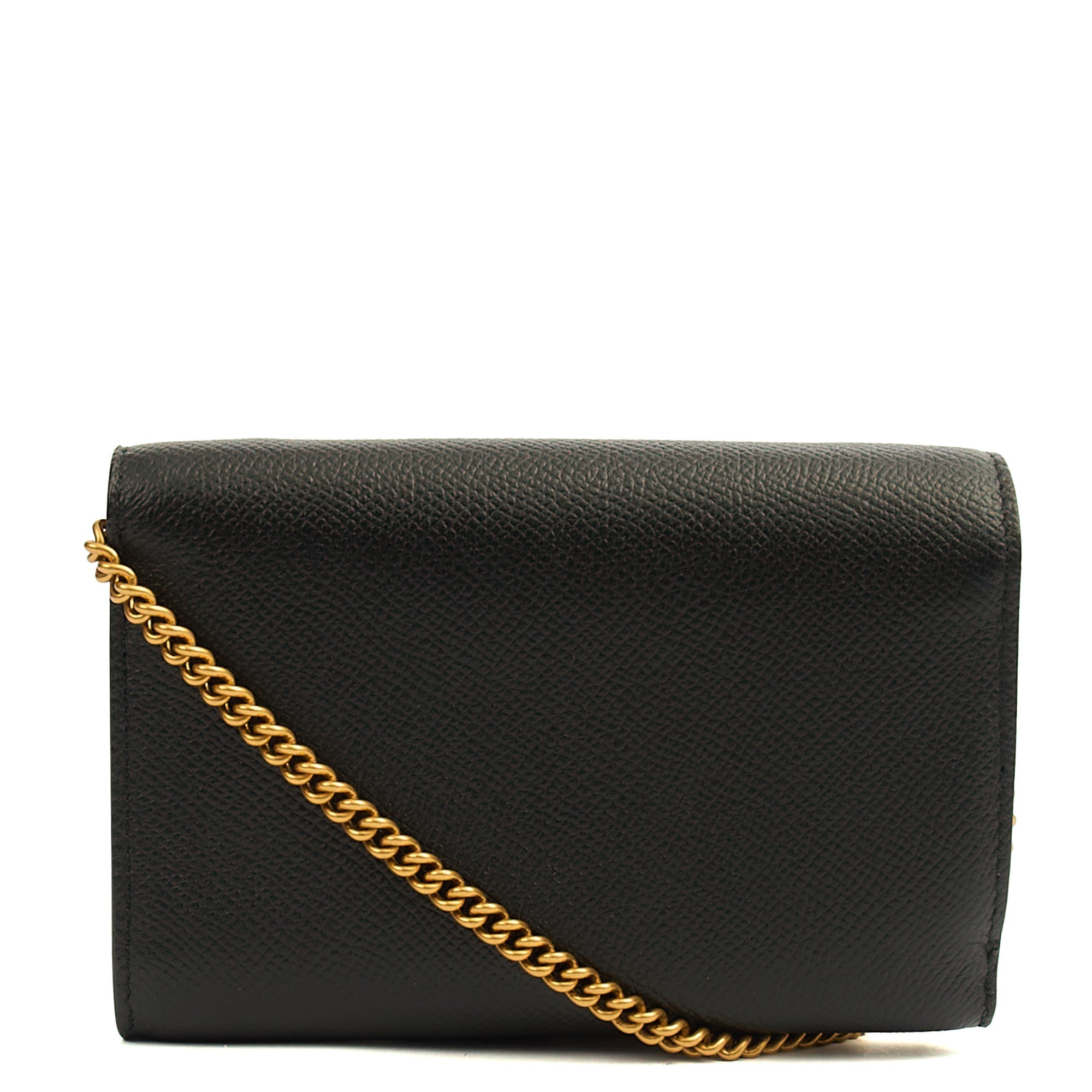 Balenciaga Cross Body Gossip Wallet On Chain in Black, Veau (Calfskin) — Top View