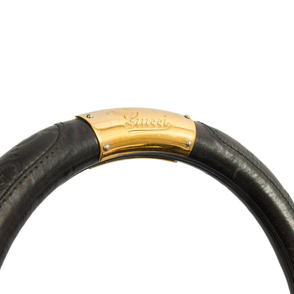 Gucci Top Handle Indy -Medium in Black, Leather — Side View