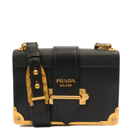 Prada Mini Bag Cahier Small in Black, Leather — Alternate View 8