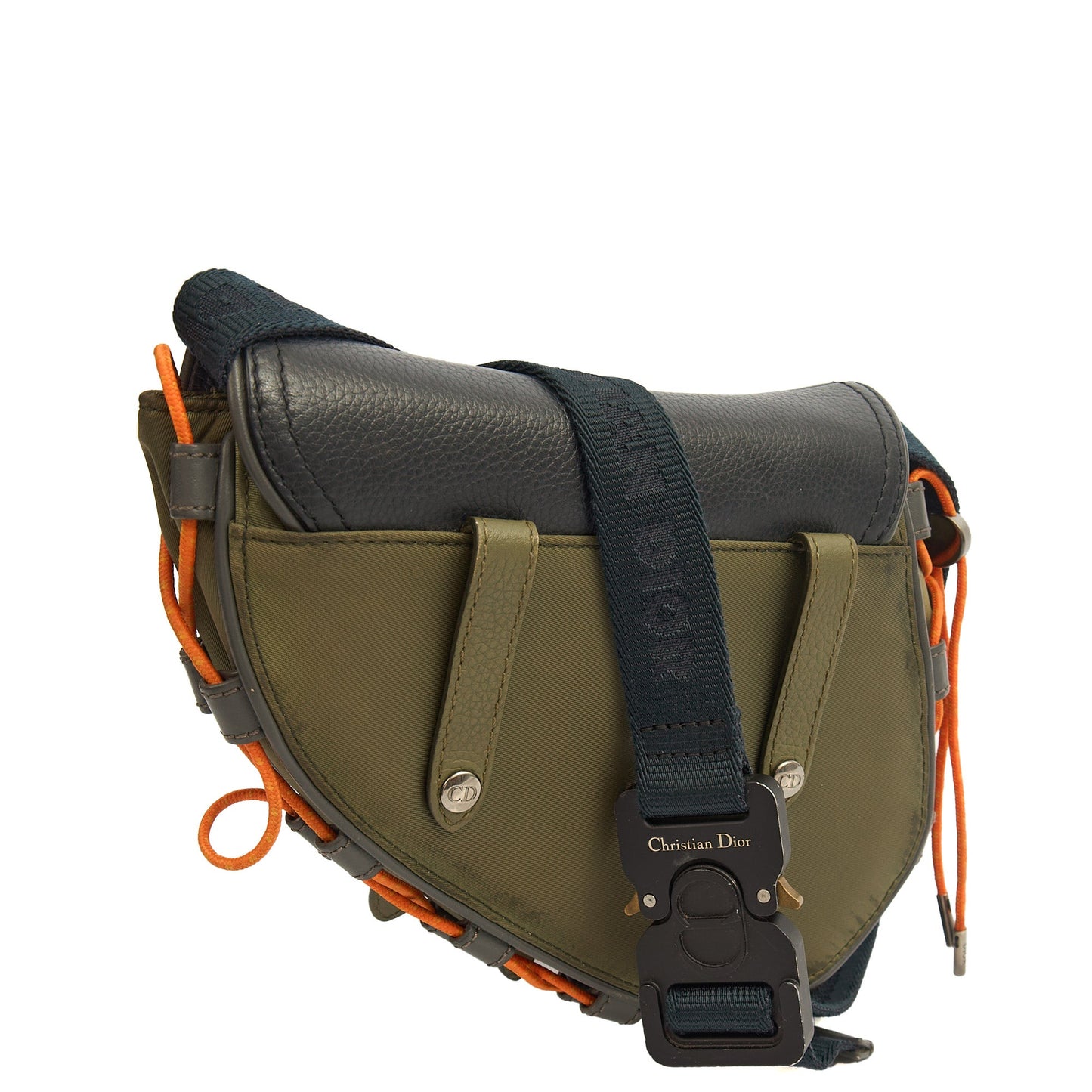 Christian Dior Mini Bag Mini Saddle in Green, Fabric — Top View