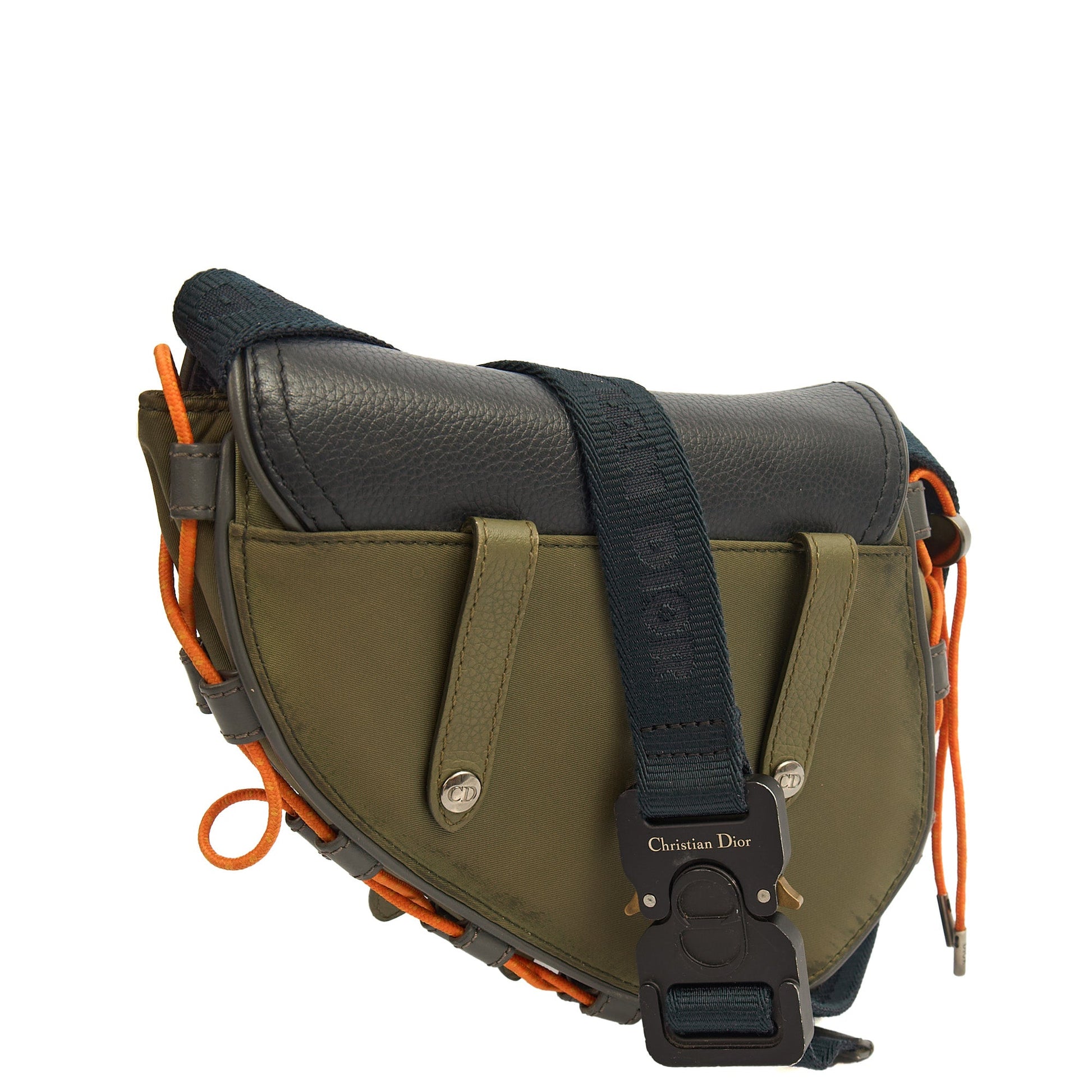 Christian Dior Mini Bag Mini Saddle in Green, Fabric — Top View