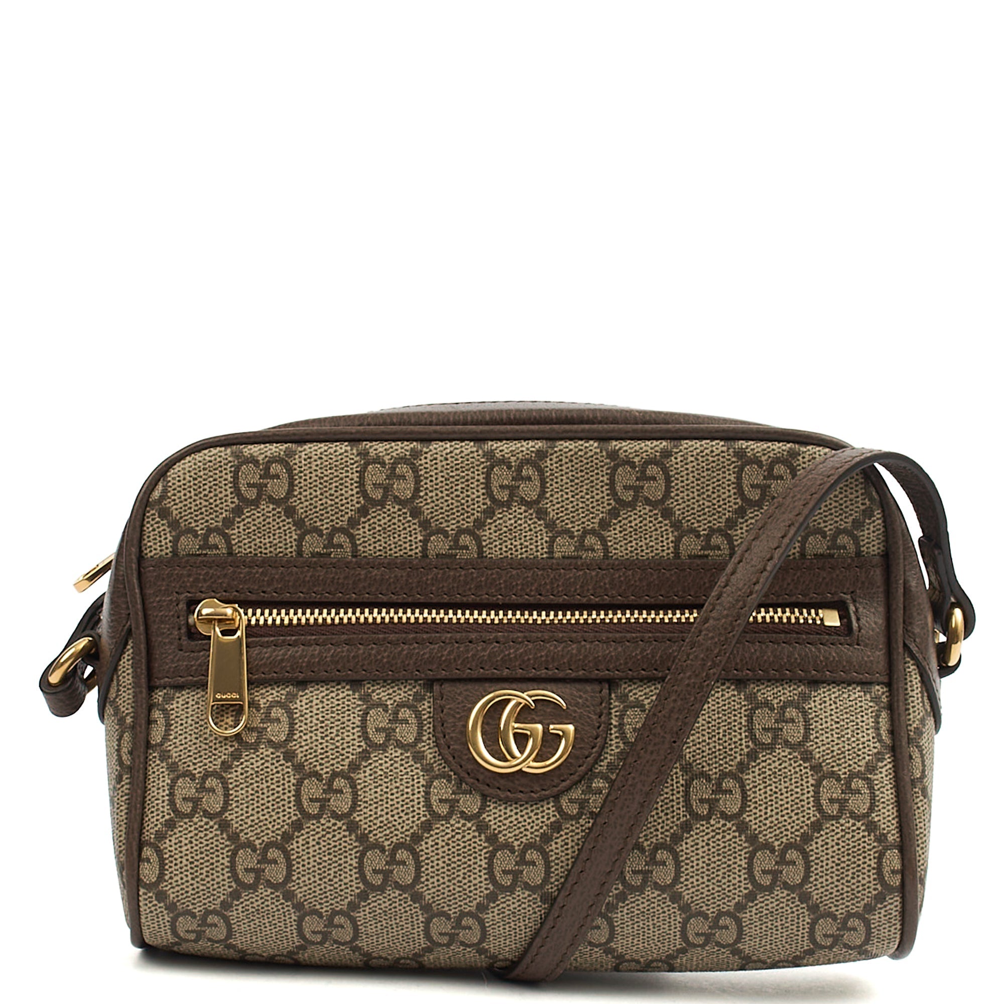 Gucci Cross Body Ophidia Camera Bag in GG Supreme, Leather — Front View