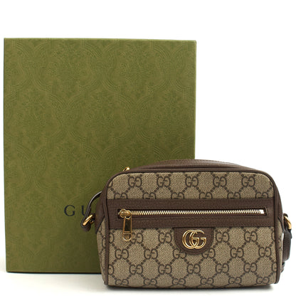 Gucci Cross Body Ophidia Camera Bag in GG Supreme, Leather — Detail View