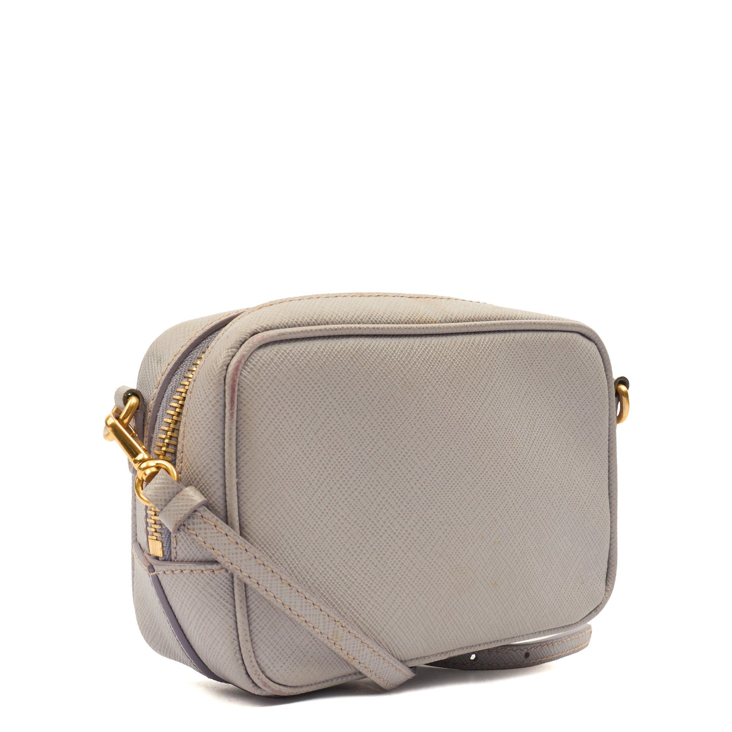 Prada Cross Body Crossbody in Purple, Saffiano Leather — Back View