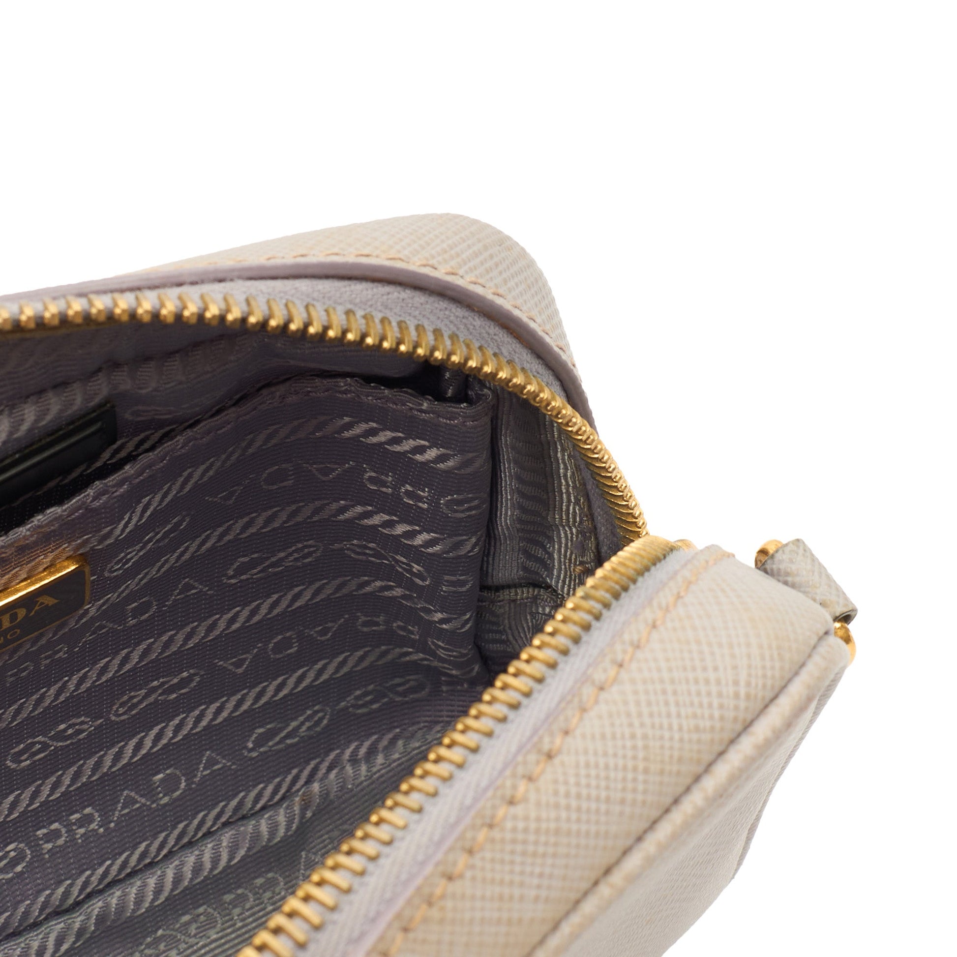 Prada Cross Body Crossbody in Purple, Saffiano Leather — Lifestyle View