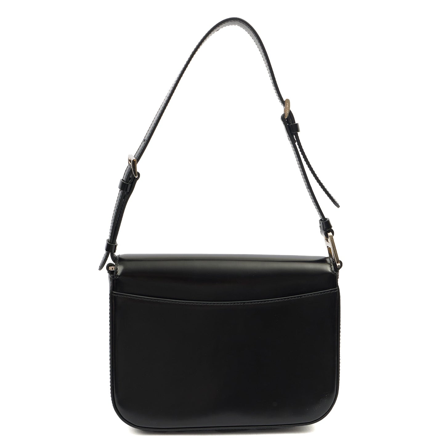 Prada Shoulder Bag Shoulder Bag in Black, Patent Leather — Top View