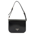 Prada Shoulder Bag Shoulder Bag in Black, Patent Leather — Front View