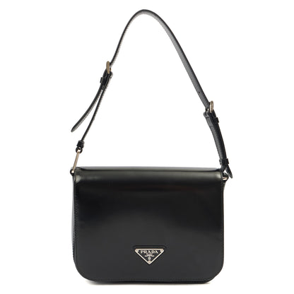 Prada Shoulder Bag Shoulder Bag in Black, Patent Leather — Front View
