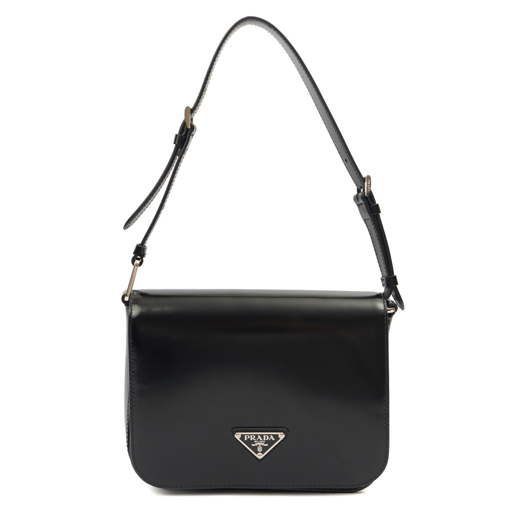 Prada Shoulder Bag Shoulder Bag in Black, Patent Leather — Alternate View 8