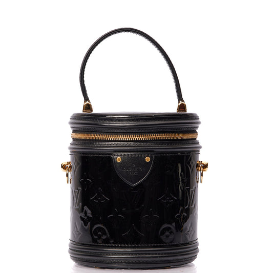 Louis Vuitton Cross Body Cannes in Black, Vernis — Front View