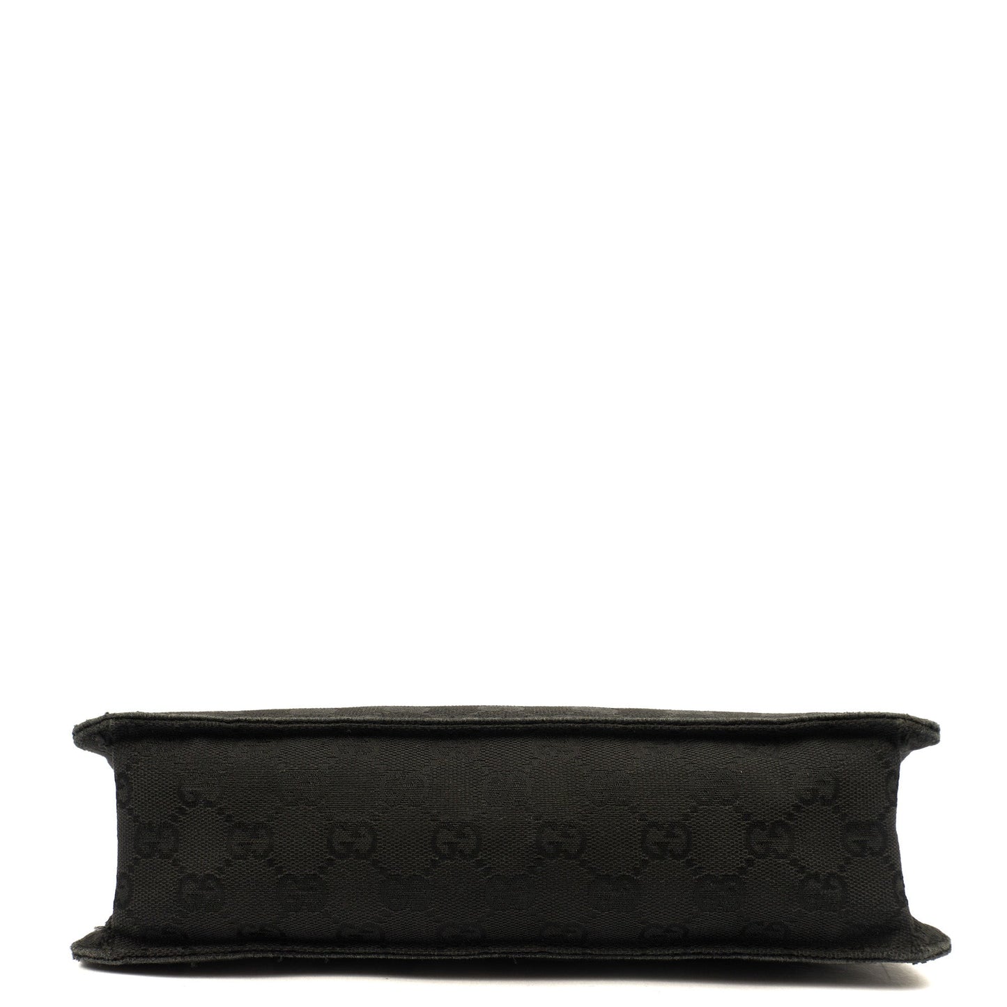 Gucci Cross Body Vintage Shoulder Bag in Black, GG Canvas — Detail View
