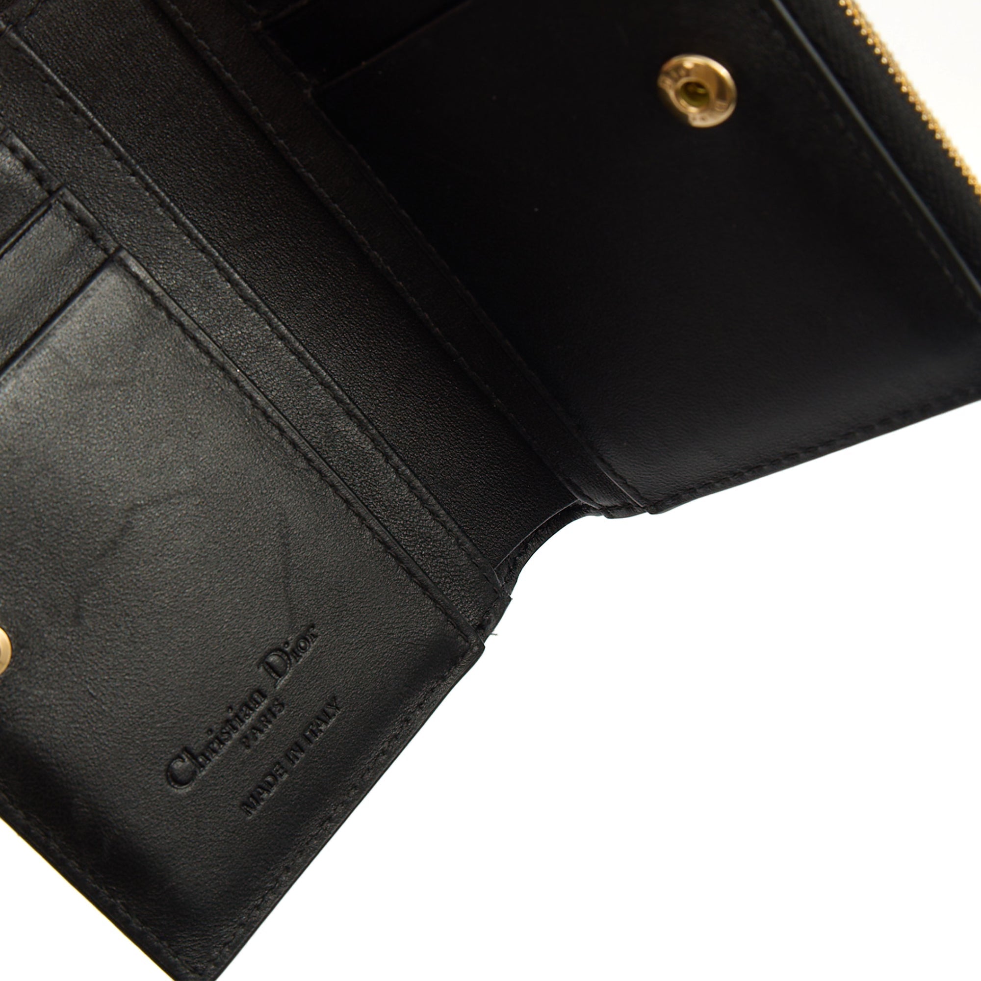 Christian Dior Purse Lady Dior Wallet in Black, Leather — Alternate View 7