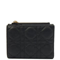 Christian Dior Purse Lady Dior Wallet in Black, Leather — Front View
