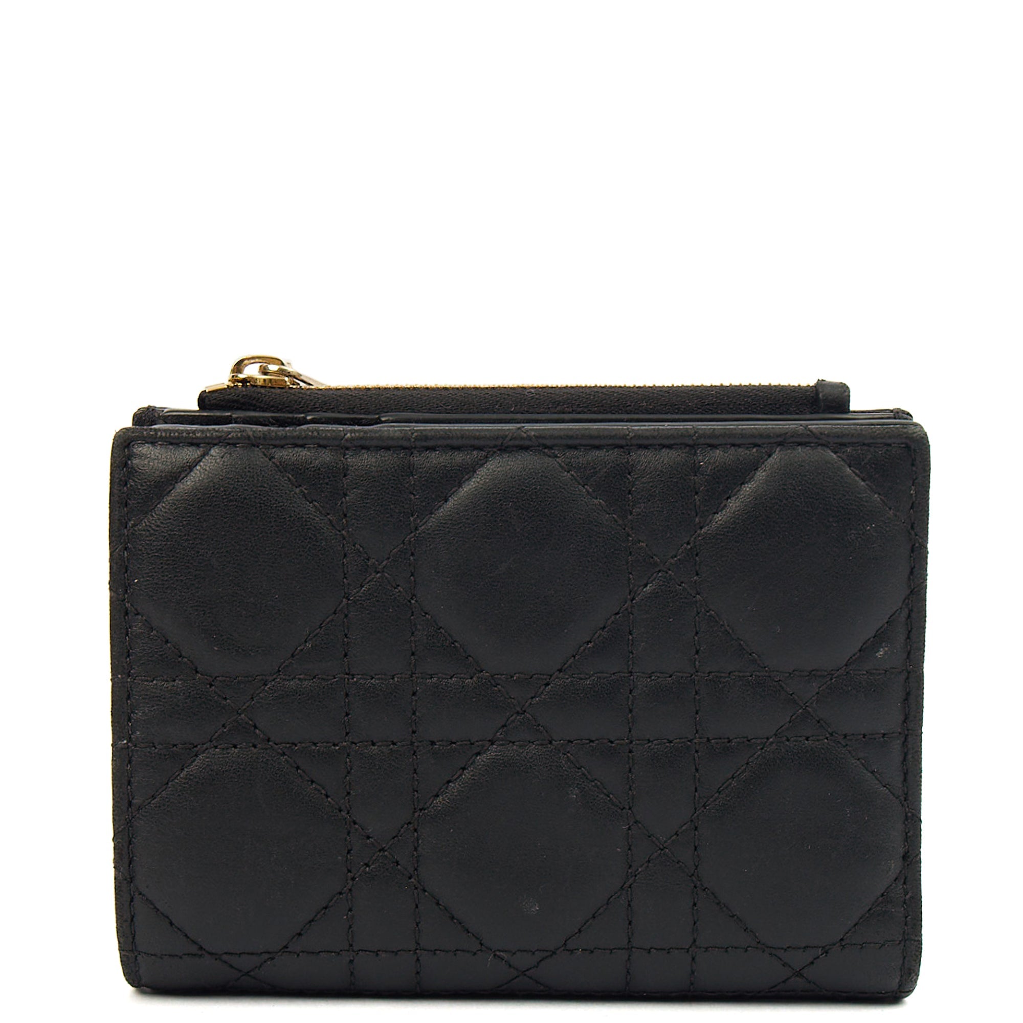Christian Dior Purse Lady Dior Wallet in Black, Leather — Alternate View 8