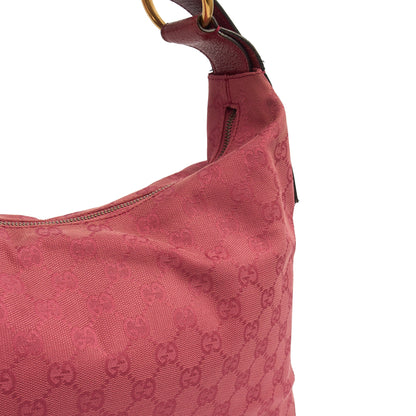 Gucci Shoulder Bag GG Horsebit Hobo Shoulder in Pink, GG Supreme Canvas — Alternate View 9