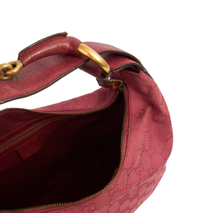 Gucci Shoulder Bag GG Horsebit Hobo Shoulder in Pink, GG Supreme Canvas — Alternate View 13