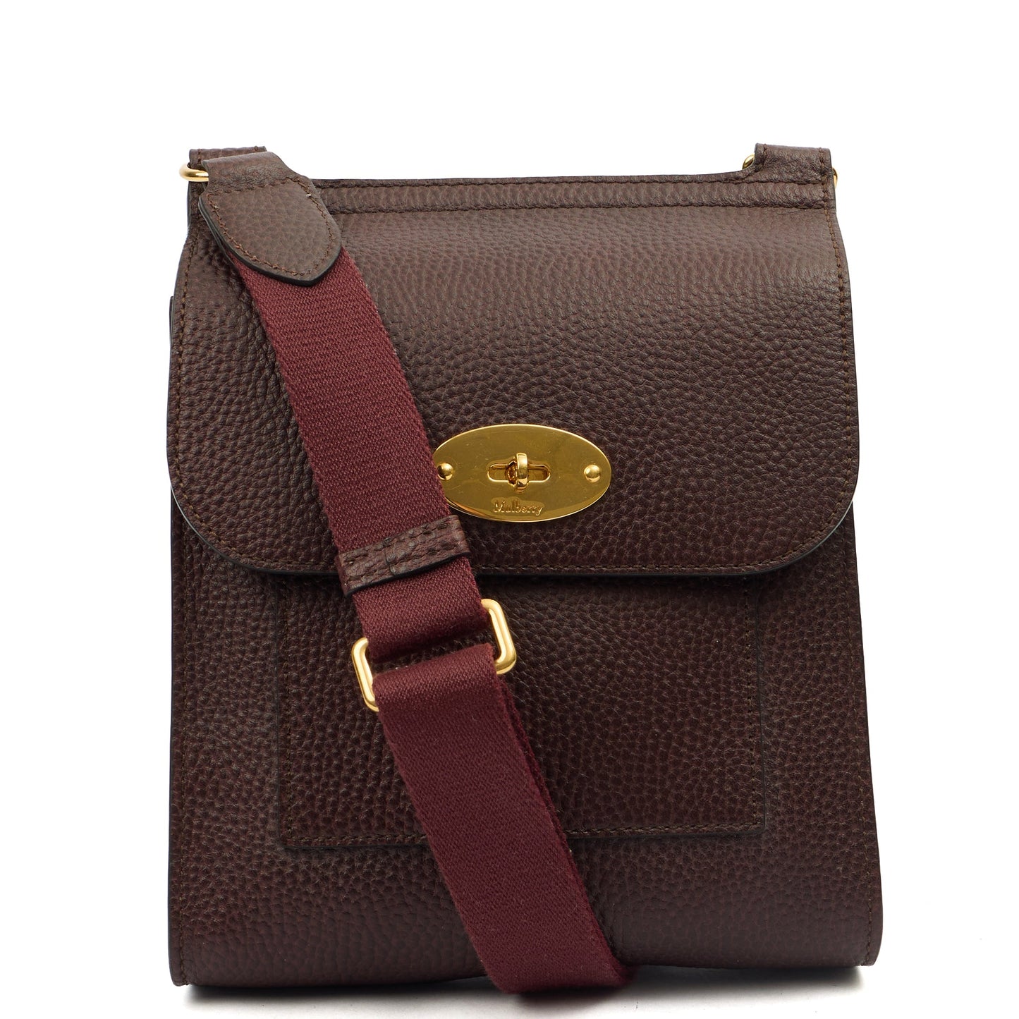 Mulberry Cross Body Antony - Small in Oxblood, Calfskin Leather — Front View