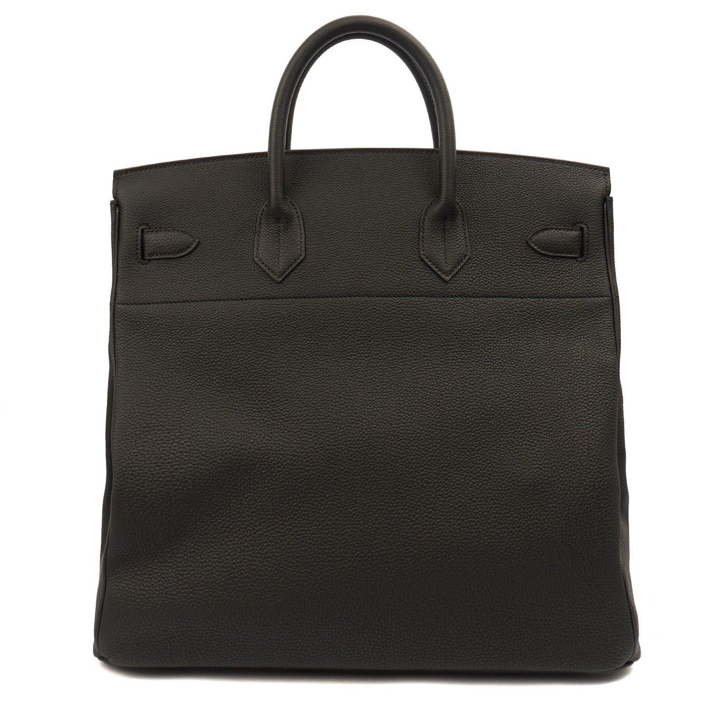 Hermes HAC 40 (Haut à Courroies) in Black, Togo Leather with So Black Hardware — Top View