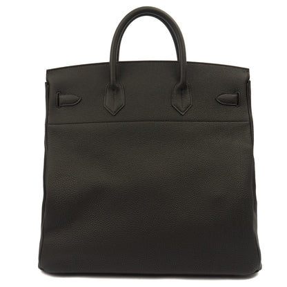 Hermes HAC 40 (Haut à Courroies) in Black, Togo Leather with So Black Hardware — Top View
