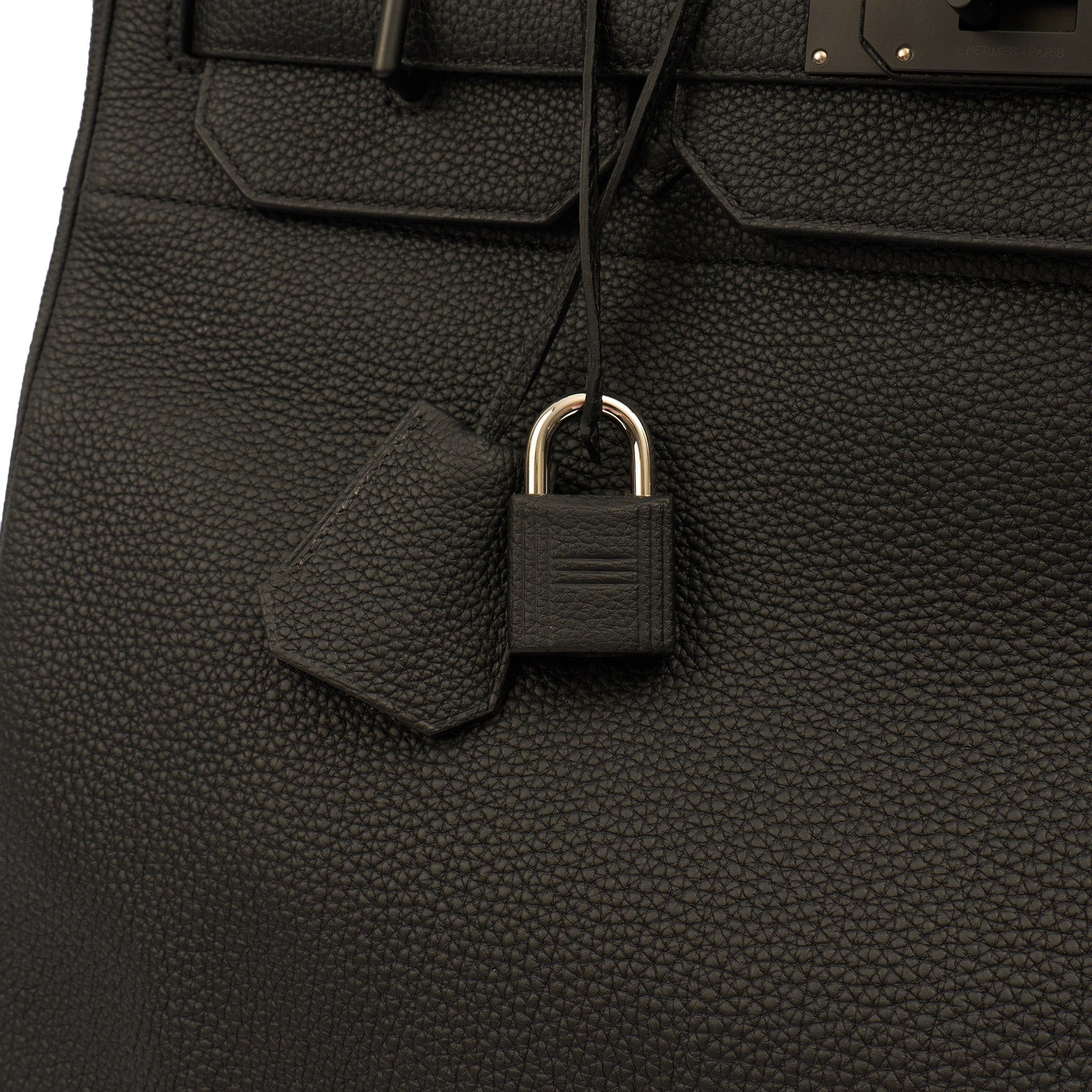 Hermes HAC 40 (Haut à Courroies) in Black, Togo Leather with So Black Hardware — Alternate View 10