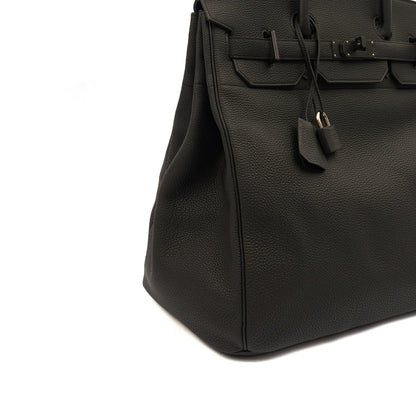 Hermes HAC 40 (Haut à Courroies) in Black, Togo Leather with So Black Hardware — Alternate View 8