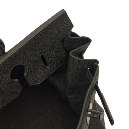 Hermes HAC 40 (Haut à Courroies) in Black, Togo Leather with So Black Hardware — Alternate View 13