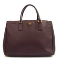 Prada Tote Galleria - Medium Double Zip Tote in Cognac, Saffiano Leather — Front View