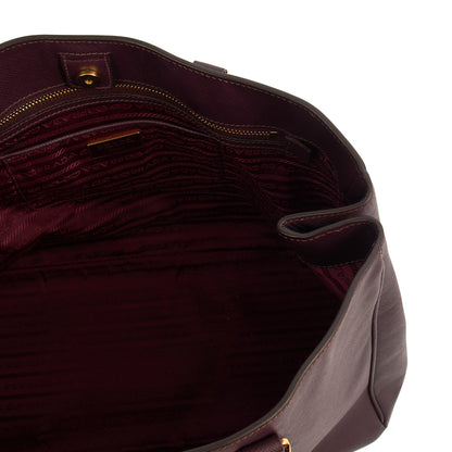 Prada Tote Galleria - Medium Double Zip Tote in Cognac, Saffiano Leather — Alternate View 11