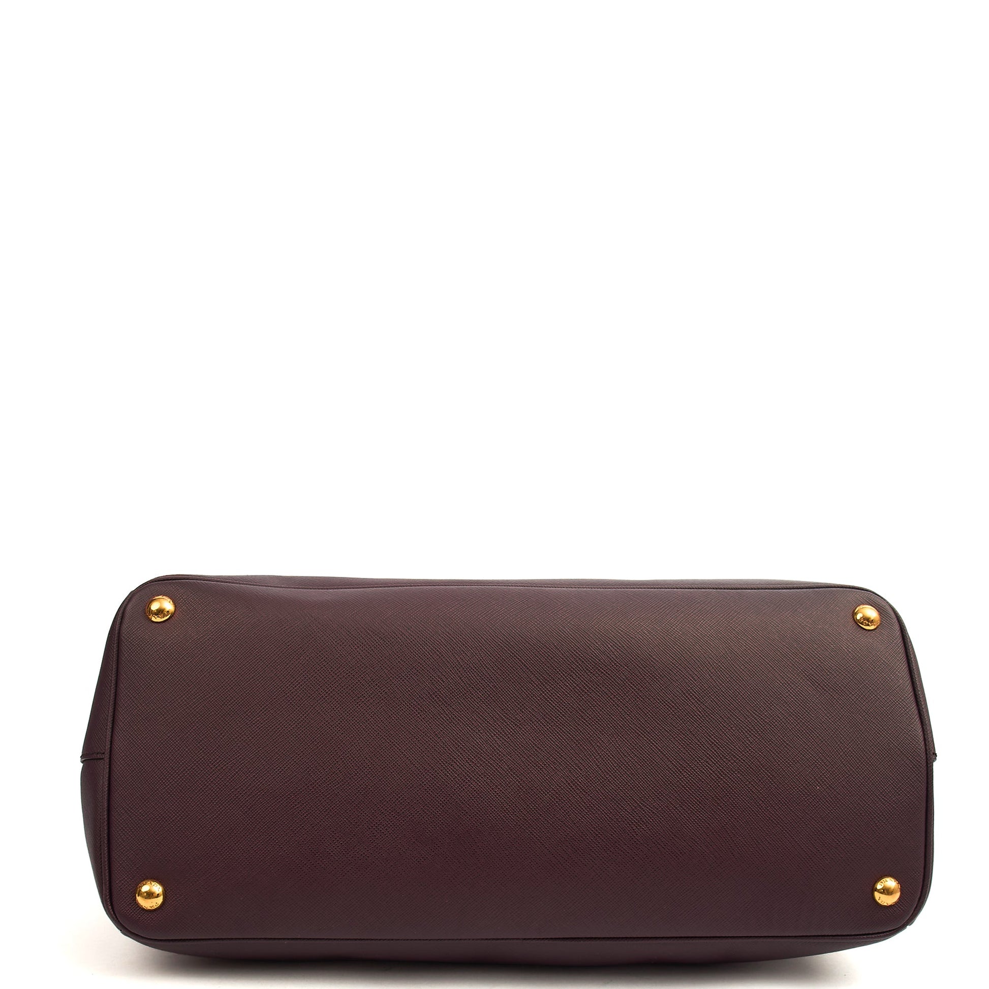 Prada Tote Galleria - Medium Double Zip Tote in Cognac, Saffiano Leather — Top View