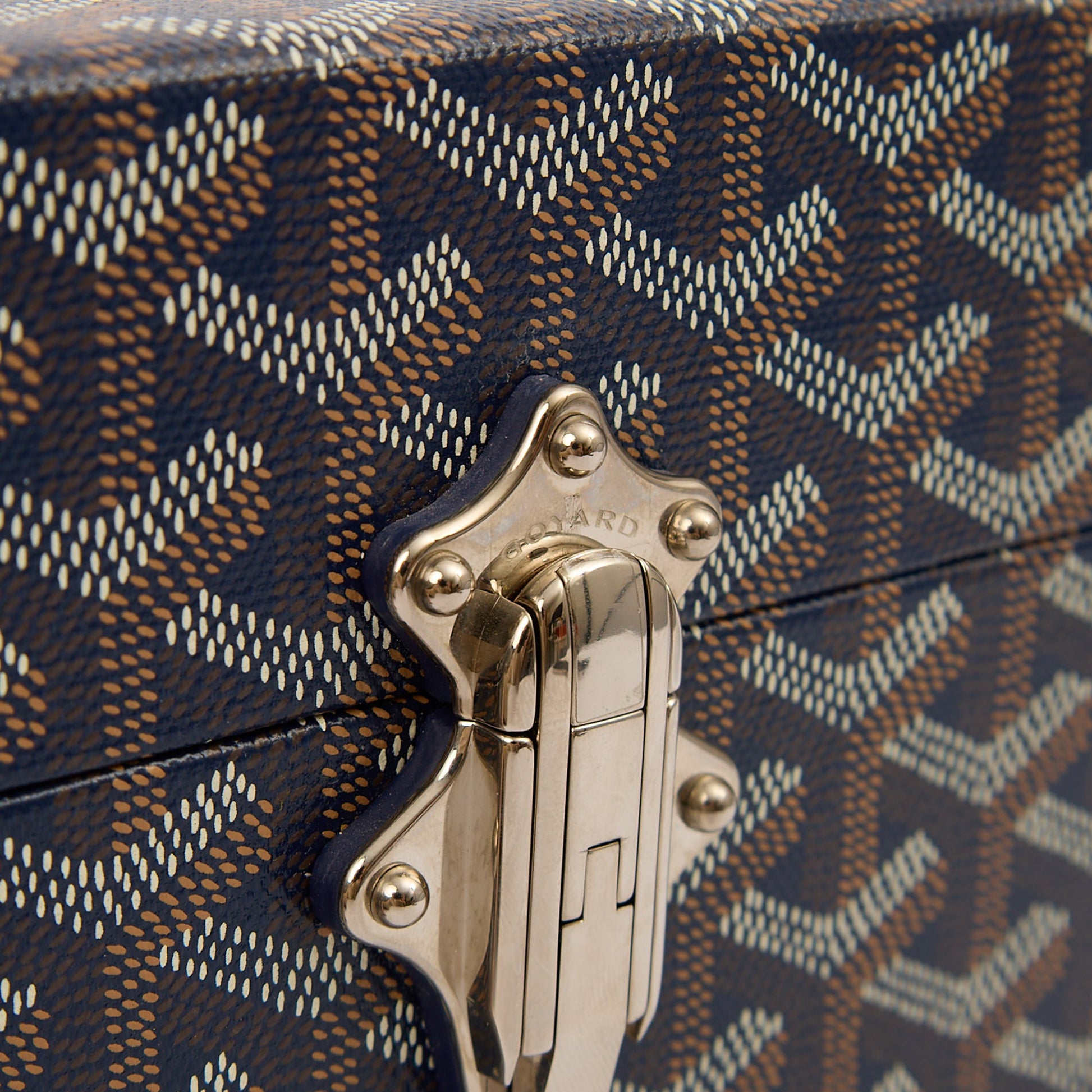 Goyard Cross Body Cassette Trunk in Navy, Leather — Alternate View 7