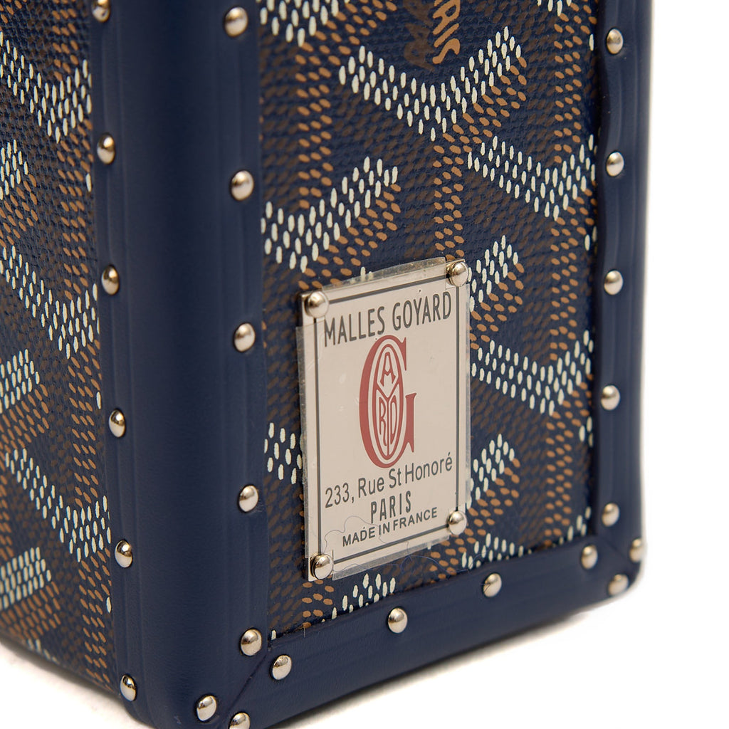Goyard Cross Body Cassette Trunk in Navy, Leather — Lifestyle View