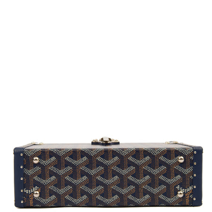 Goyard Cross Body Cassette Trunk in Navy, Leather — Top View