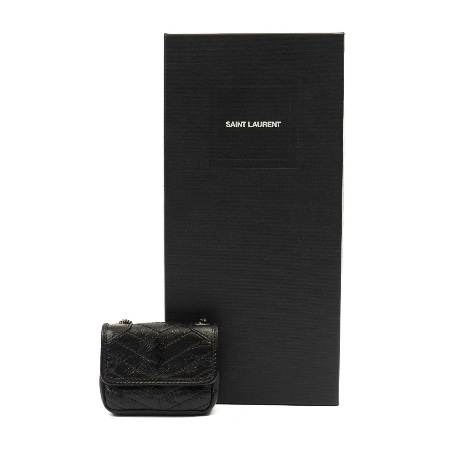Saint Laurent Mini Bag Niki- Baby in Black, Leather — Side View