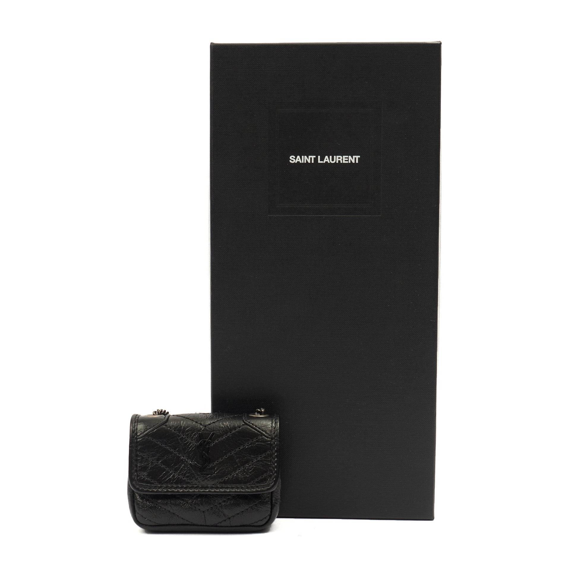 Saint Laurent Mini Bag Niki- Baby in Black, Leather — Side View