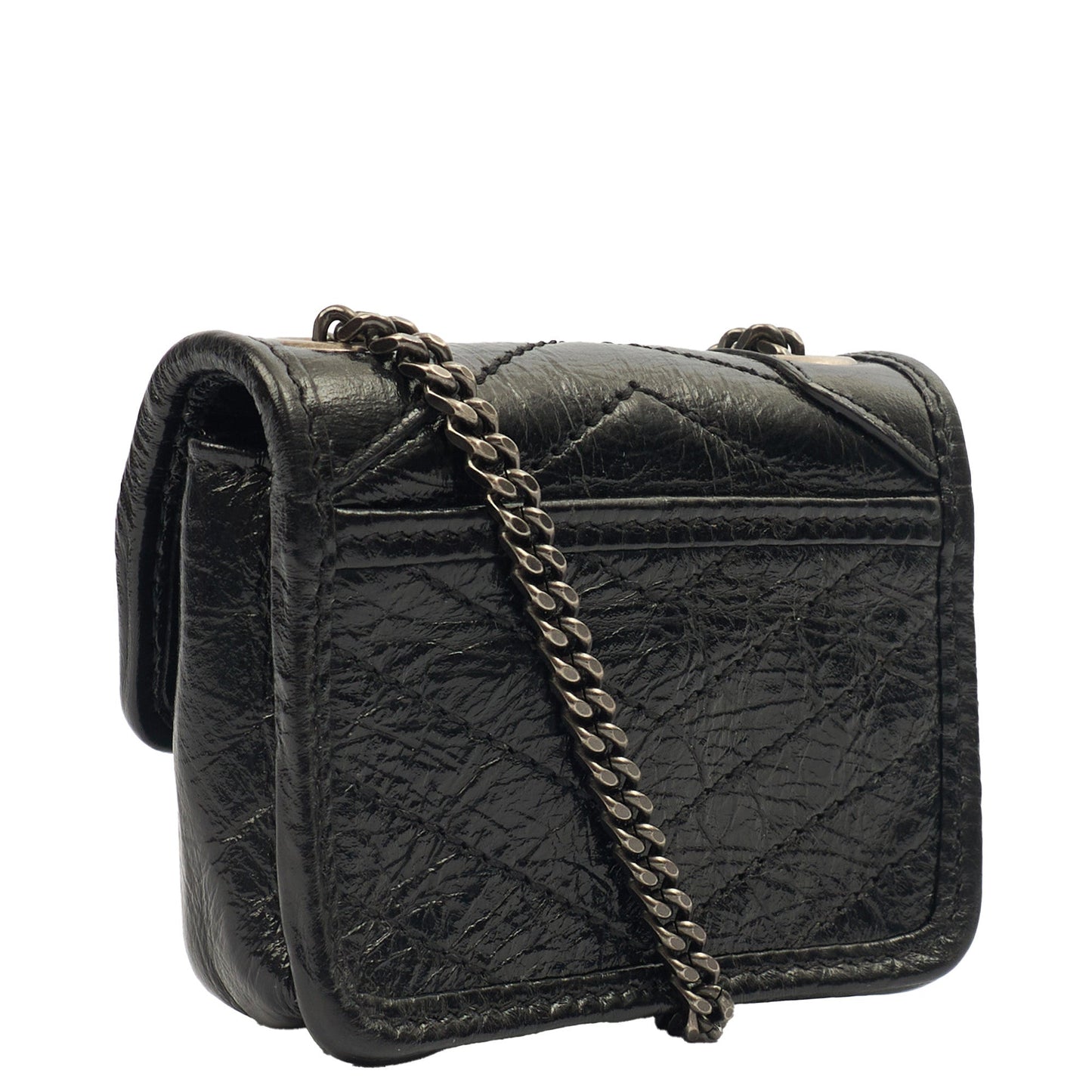 Saint Laurent Mini Bag Niki- Baby in Black, Leather — Back View