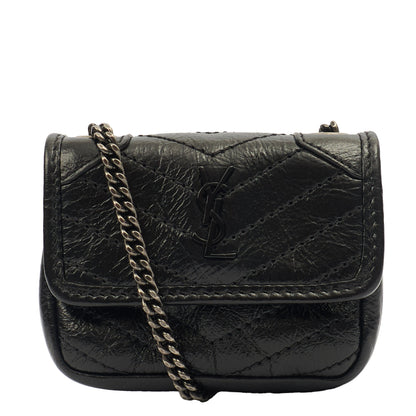 Saint Laurent Mini Bag Niki- Baby in Black, Leather — Front View