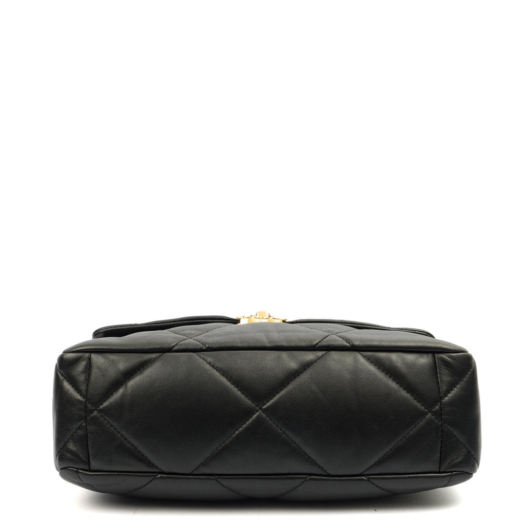 Chanel Shoulder Bag Chanel 19 in Black, Calfskin Leather — Detail View