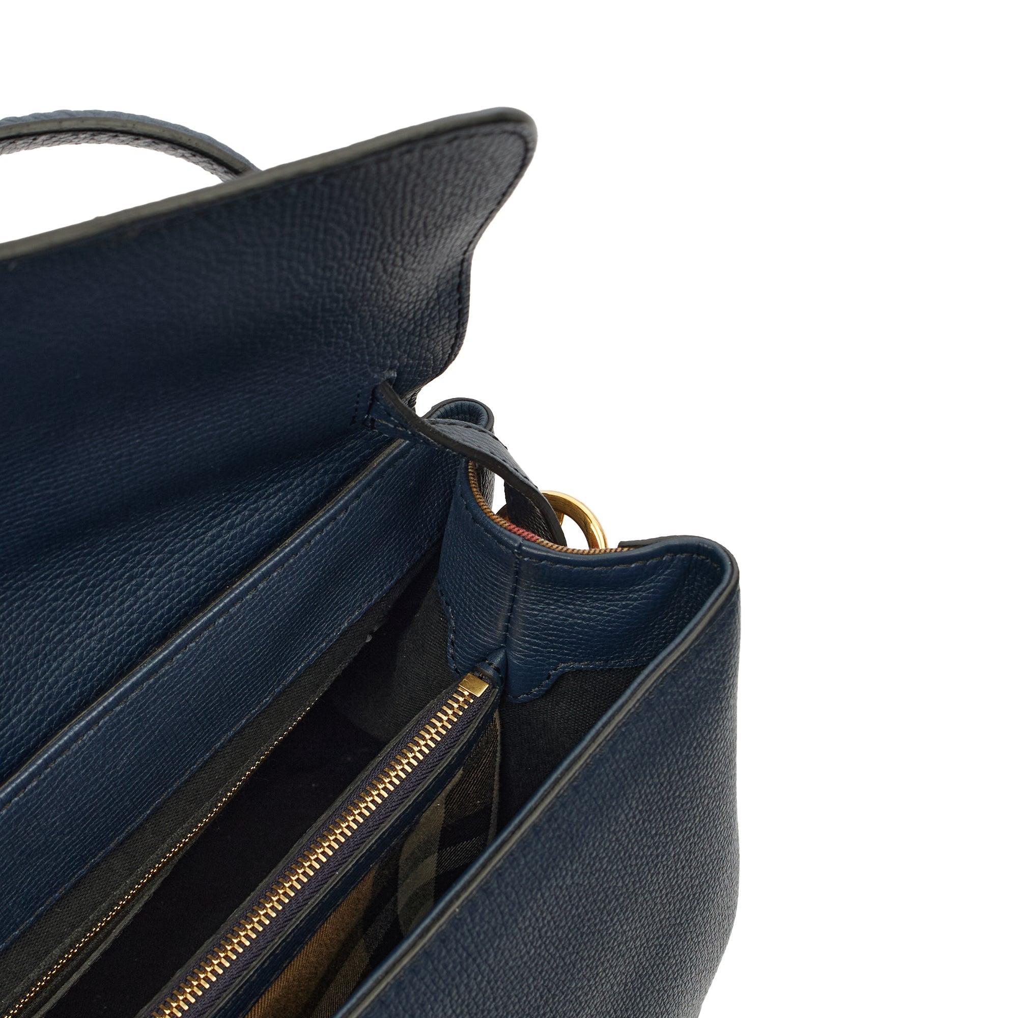 Burberry Cross Body Camberley Tote - Medium in Navy, Leather — Detail View