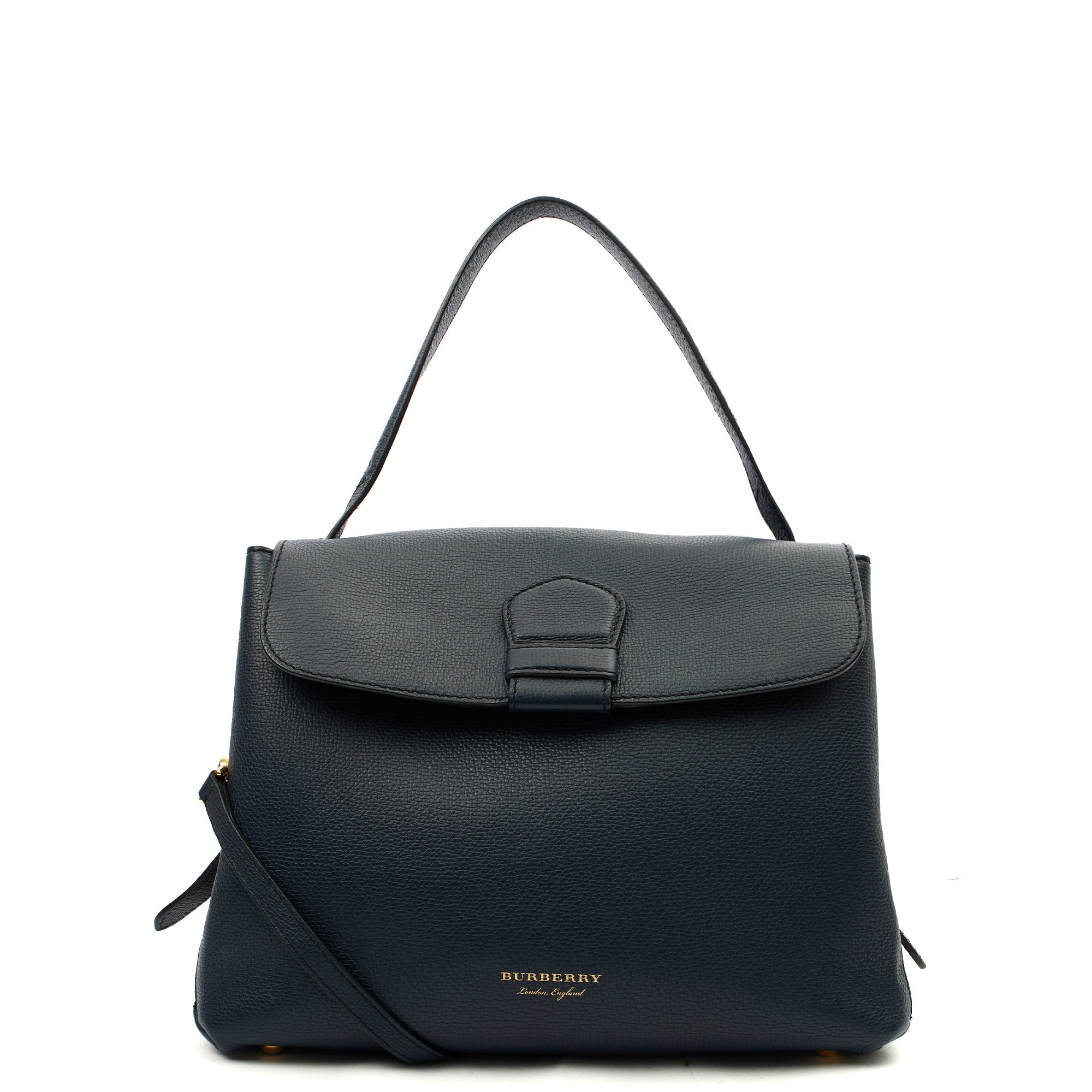 Burberry Cross Body Camberley Tote - Medium in Navy, Leather — Front View