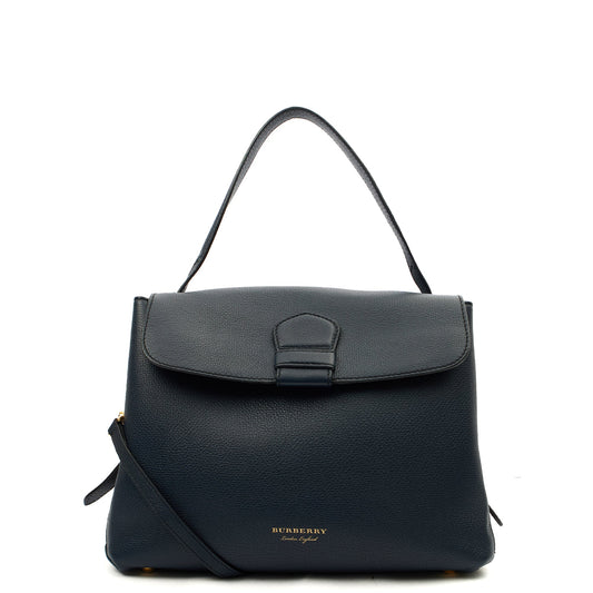 Burberry Cross Body Camberley Tote - Medium in Navy, Leather — Front View
