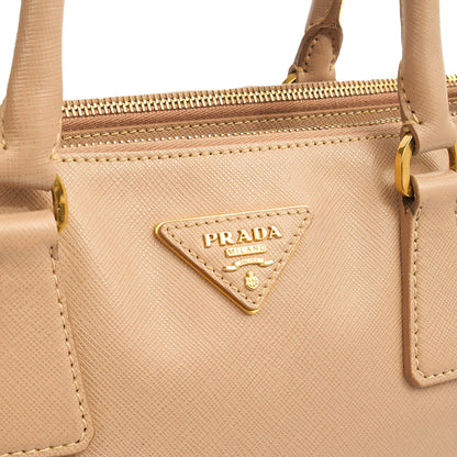 Prada Tote Galleria - Medium Double Zip Tote in Pink, Saffiano Leather — Side View