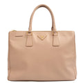 Prada Tote Galleria - Medium Double Zip Tote in Pink, Saffiano Leather — Front View