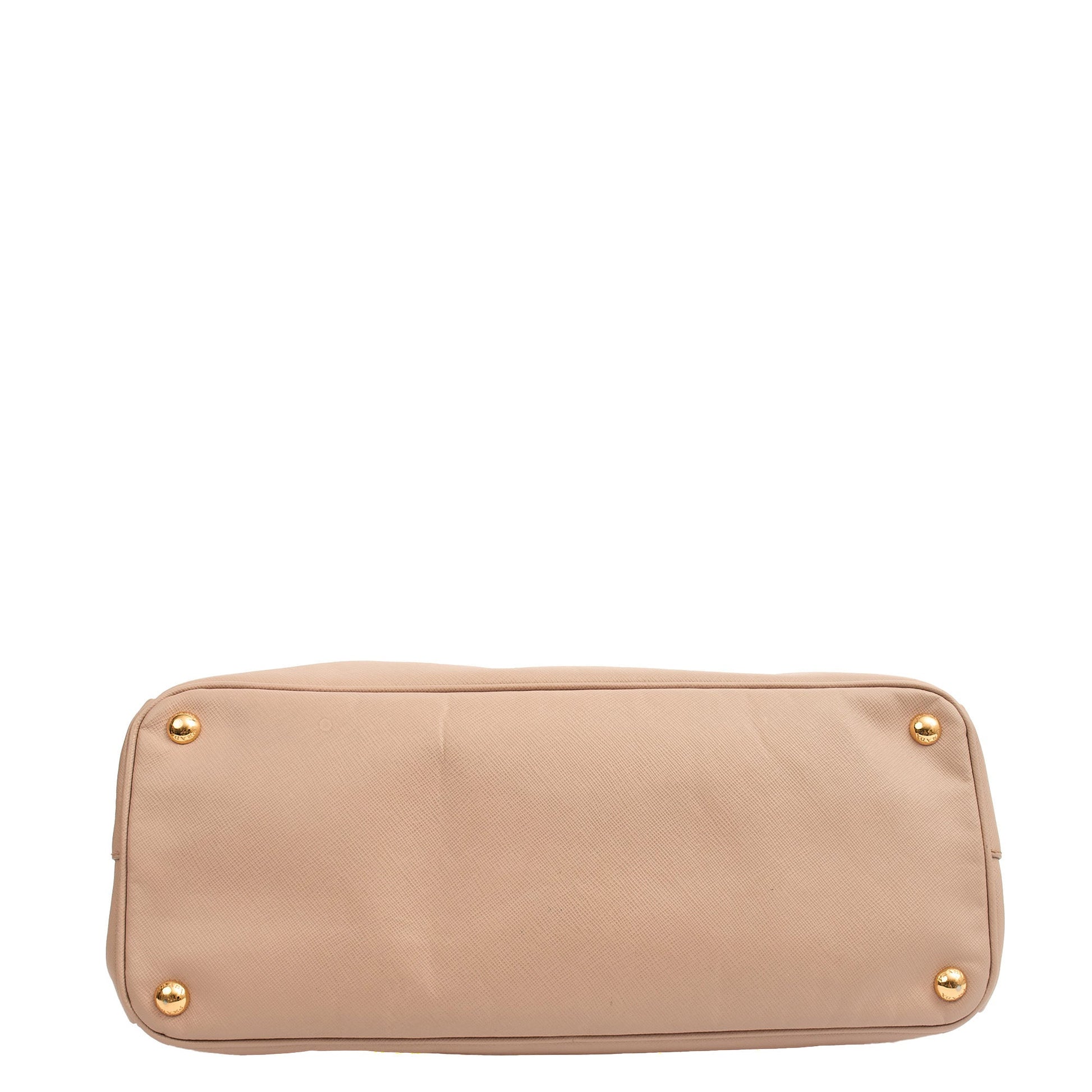 Prada Tote Galleria - Medium Double Zip Tote in Pink, Saffiano Leather — Detail View